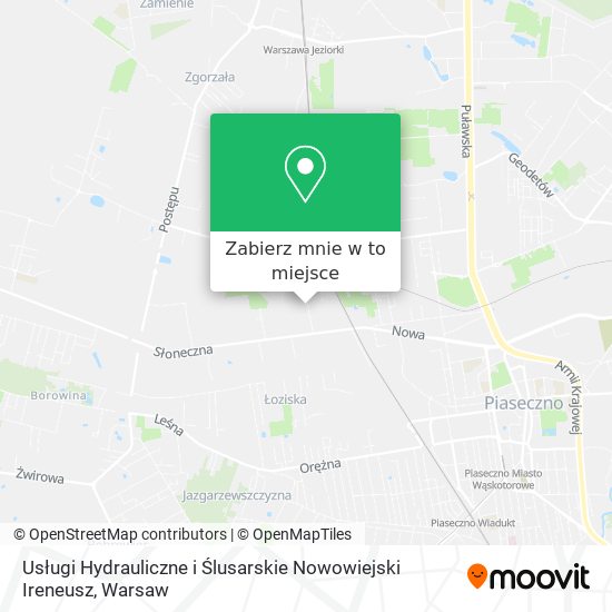 Mapa Usługi Hydrauliczne i Ślusarskie Nowowiejski Ireneusz