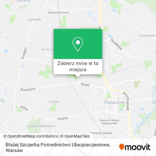 Mapa Błażej Szczerba Pośrednictwo Ubezpieczeniowe