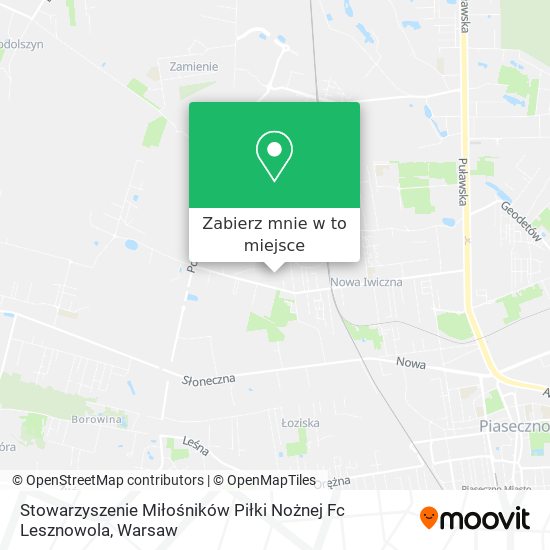 Mapa Stowarzyszenie Miłośników Piłki Nożnej Fc Lesznowola