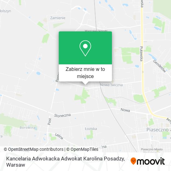 Mapa Kancelaria Adwokacka Adwokat Karolina Posadzy