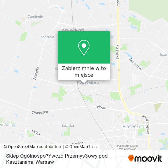 Mapa Sklep Ogólnospo?Ywczo Przemys3owy pod Kasztanami