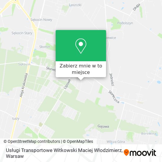 Mapa Usługi Transportowe Witkowski Maciej Włodzimierz