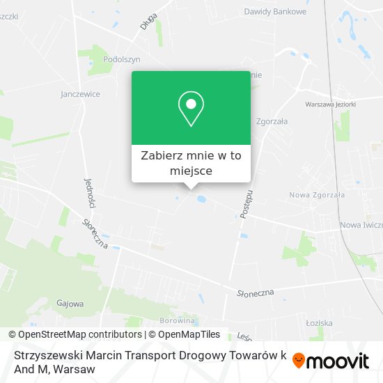 Mapa Strzyszewski Marcin Transport Drogowy Towarów k And M