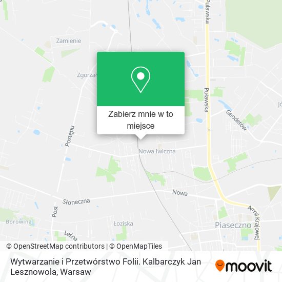 Mapa Wytwarzanie i Przetwórstwo Folii. Kalbarczyk Jan Lesznowola