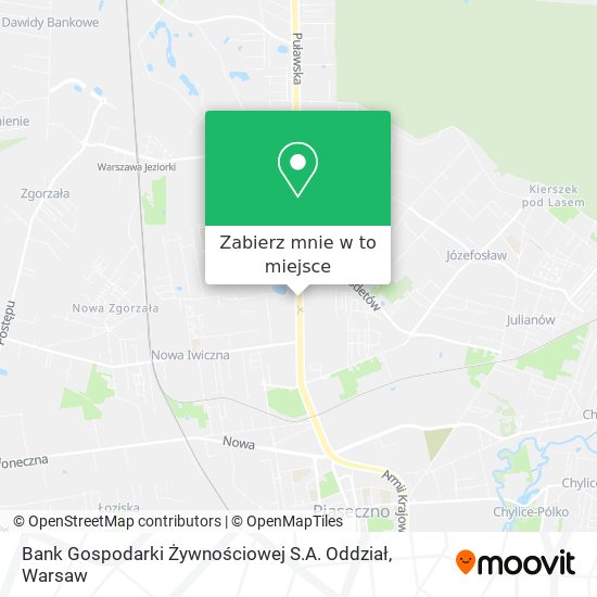 Mapa Bank Gospodarki Żywnościowej S.A. Oddział