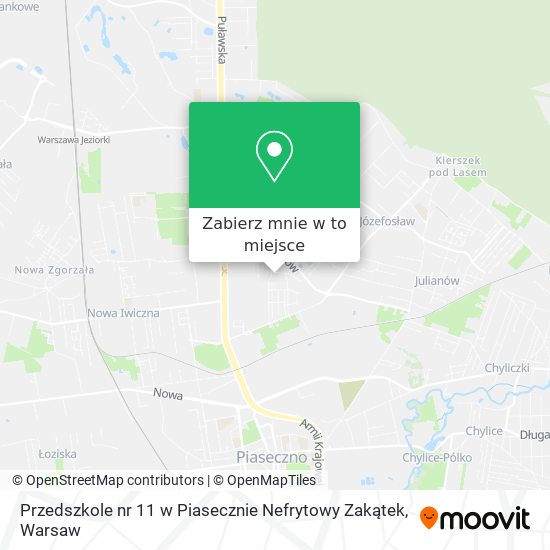 Mapa Przedszkole nr 11 w Piasecznie Nefrytowy Zakątek