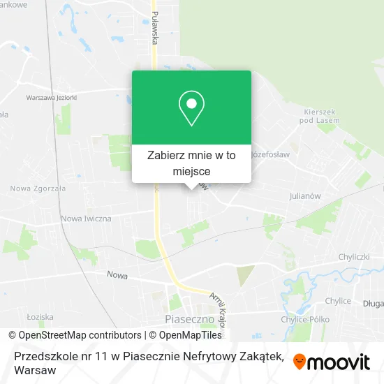 Mapa Przedszkole nr 11 w Piasecznie Nefrytowy Zakątek