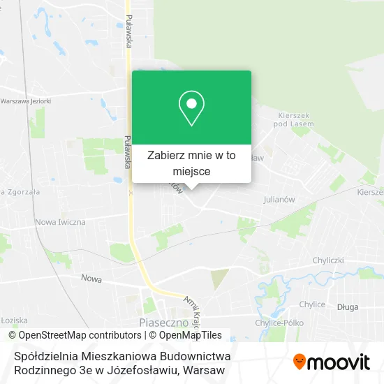 Mapa Spółdzielnia Mieszkaniowa Budownictwa Rodzinnego 3e w Józefosławiu
