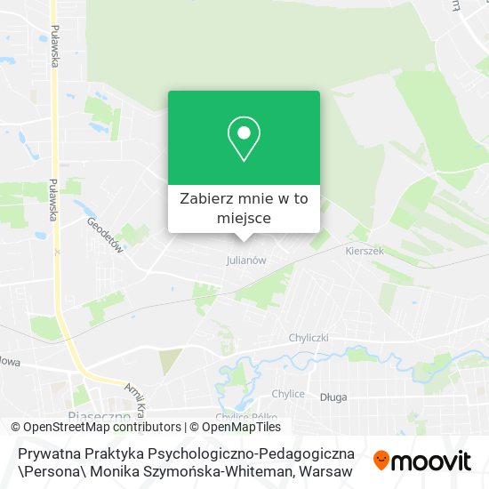 Mapa Prywatna Praktyka Psychologiczno-Pedagogiczna \Persona\ Monika Szymońska-Whiteman