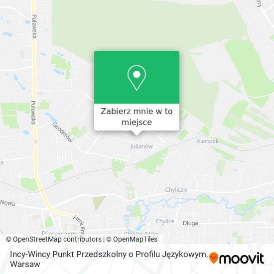 Mapa Incy-Wincy Punkt Przedszkolny o Profilu Językowym