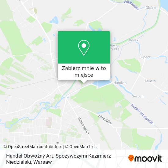 Mapa Handel Obwoźny Art. Spożywczymi Kazimierz Niedzialski