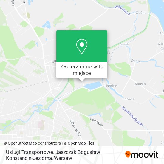 Mapa Usługi Transportowe. Jaszczak Bogusław Konstancin-Jeziorna