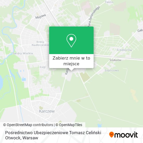 Mapa Pośrednictwo Ubezpieczeniowe Tomasz Celiński Otwock