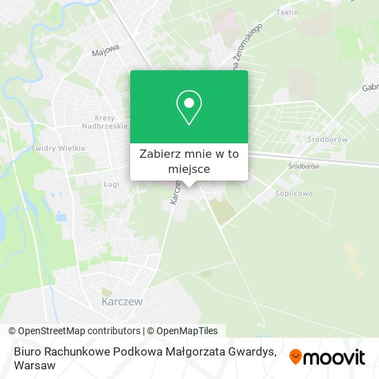 Mapa Biuro Rachunkowe Podkowa Małgorzata Gwardys