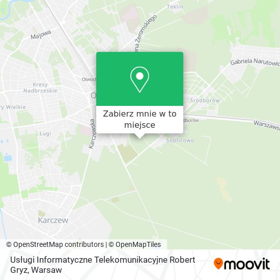 Mapa Usługi Informatyczne Telekomunikacyjne Robert Gryz