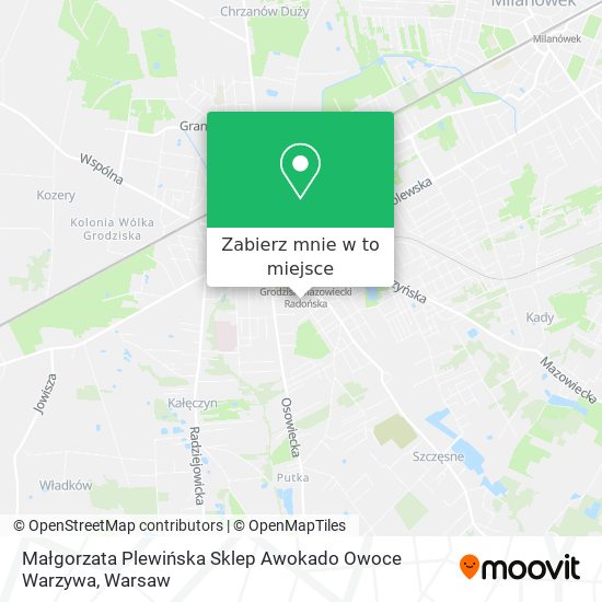 Mapa Małgorzata Plewińska Sklep Awokado Owoce Warzywa