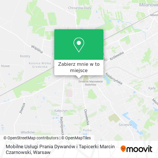 Mapa Mobilne Usługi Prania Dywanów i Tapicerki Marcin Czarnowski