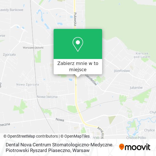 Mapa Dental Nova Centrum Stomatologiczno-Medyczne. Piotrowski Ryszard Piaseczno