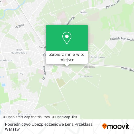 Mapa Pośrednictwo Ubezpieczeniowe Lena Przeklasa