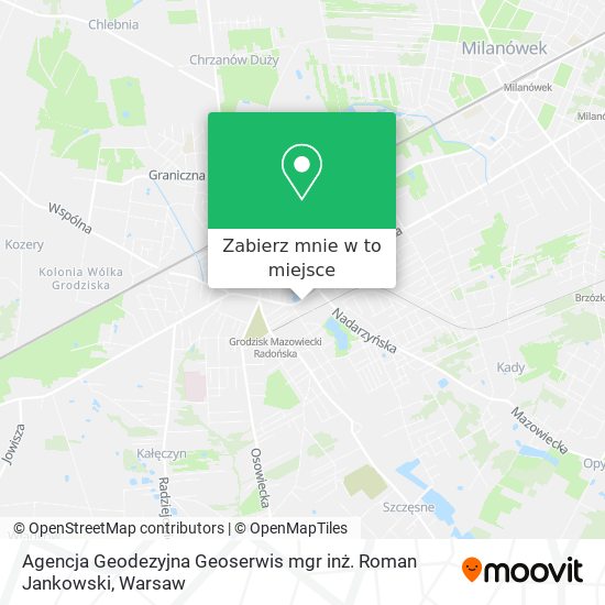 Mapa Agencja Geodezyjna Geoserwis mgr inż. Roman Jankowski