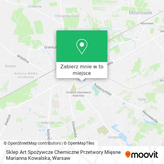 Mapa Sklep Art Spożywcze Chemiczne Przetwory Mięsne Marianna Kowalska