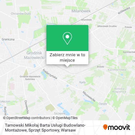 Mapa Tarnowski Mikołaj Barta Usługi Budowlano-Montażowe, Sprzęt Sportowy