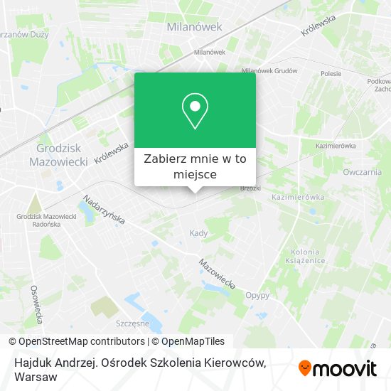 Mapa Hajduk Andrzej. Ośrodek Szkolenia Kierowców