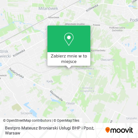 Mapa Bestpro Mateusz Broniarski Usługi BHP i Ppoż