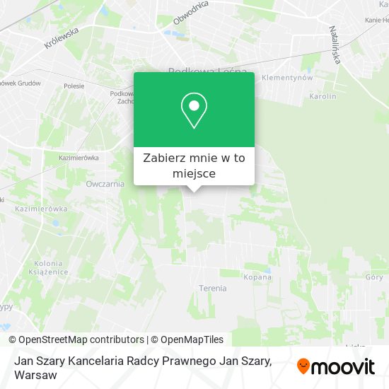 Mapa Jan Szary Kancelaria Radcy Prawnego Jan Szary