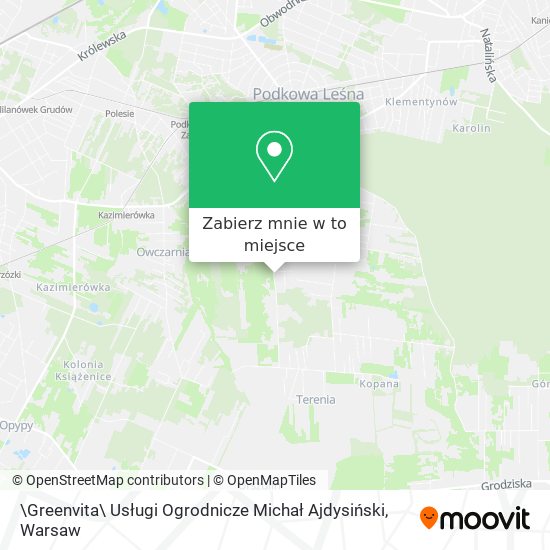 Mapa \Greenvita\ Usługi Ogrodnicze Michał Ajdysiński