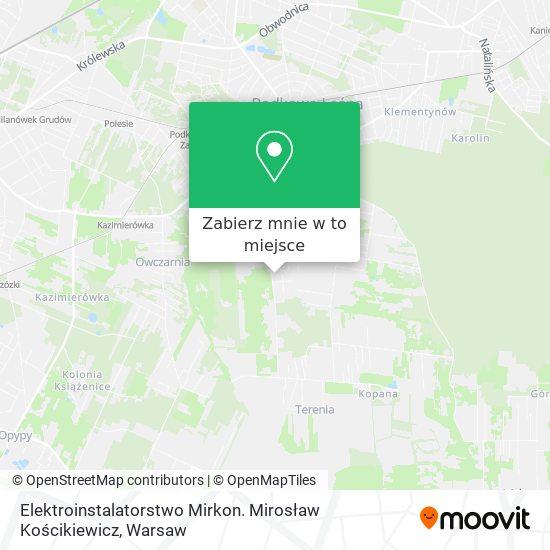 Mapa Elektroinstalatorstwo Mirkon. Mirosław Kościkiewicz