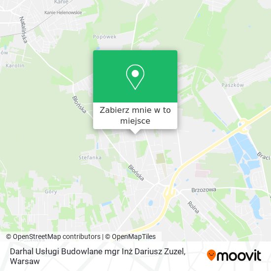 Mapa Darhal Usługi Budowlane mgr Inż Dariusz Zuzel