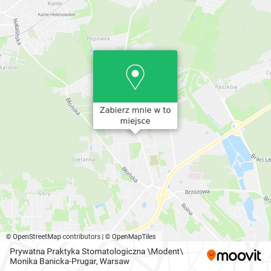 Mapa Prywatna Praktyka Stomatologiczna \Modent\ Monika Banicka-Prugar