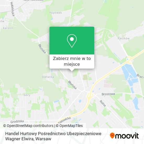 Mapa Handel Hurtowy Pośrednictwo Ubezpieczeniowe Wagner Elwira