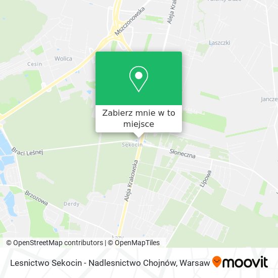 Mapa Lesnictwo Sekocin - Nadlesnictwo Chojnów