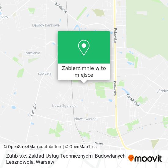 Mapa Zutib s.c. Zakład Usług Technicznych i Budowlanych Lesznowola