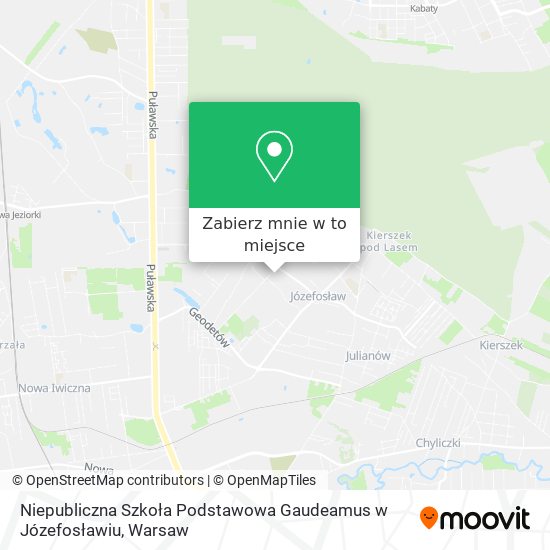 Mapa Niepubliczna Szkoła Podstawowa Gaudeamus w Józefosławiu