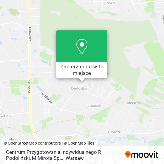 Mapa Centrum Przygotowania Indywidualnego R Podoliński, M Mirota Sp.J