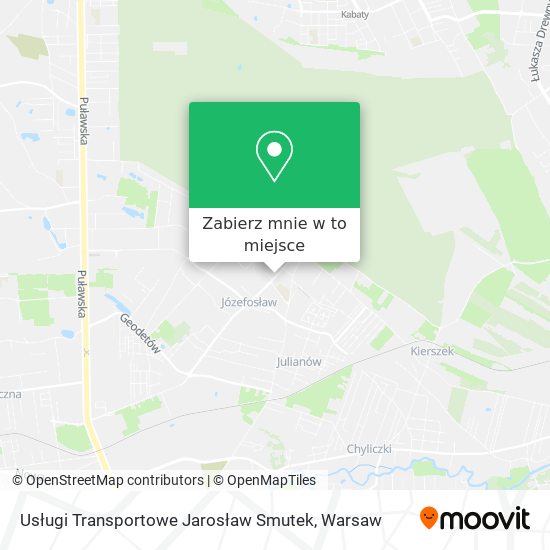 Mapa Usługi Transportowe Jarosław Smutek