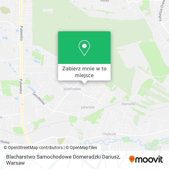 Mapa Blacharstwo Samochodowe Domeradzki Dariusz