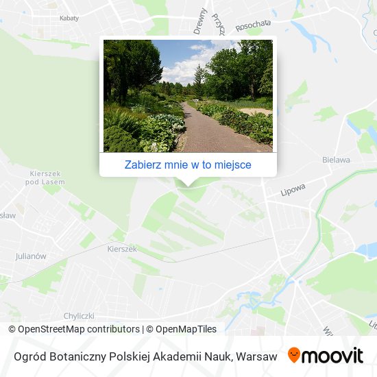 Mapa Ogród Botaniczny Polskiej Akademii Nauk