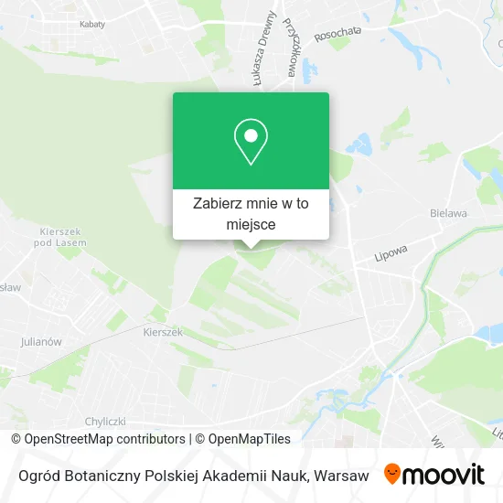 Mapa Ogród Botaniczny Polskiej Akademii Nauk