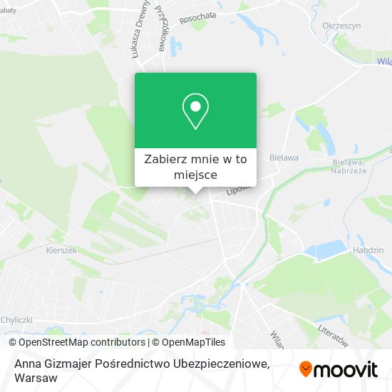 Mapa Anna Gizmajer Pośrednictwo Ubezpieczeniowe