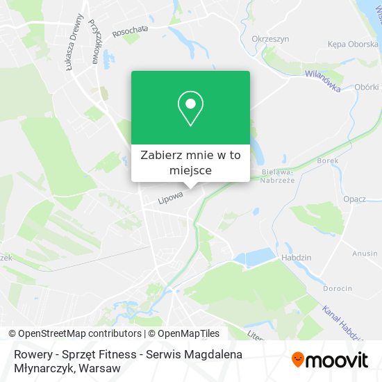 Mapa Rowery - Sprzęt Fitness - Serwis Magdalena Młynarczyk