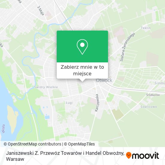 Mapa Janiszewski Z. Przewóz Towarów i Handel Obwoźny