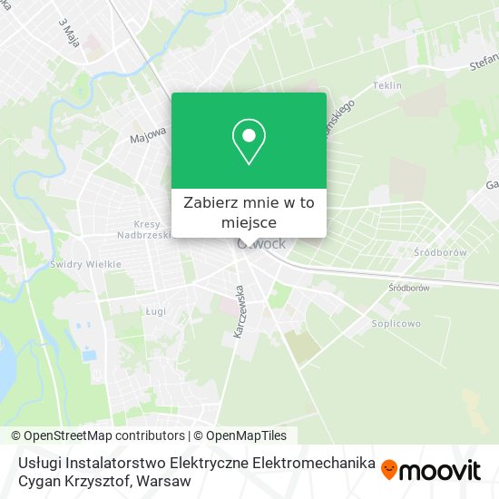 Mapa Usługi Instalatorstwo Elektryczne Elektromechanika Cygan Krzysztof