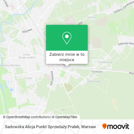 Mapa Sadowska Alicja Punkt Sprzedaży Pralek