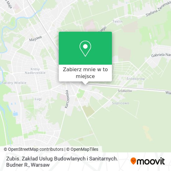 Mapa Zubis. Zakład Usług Budowlanych i Sanitarnych. Budner R.