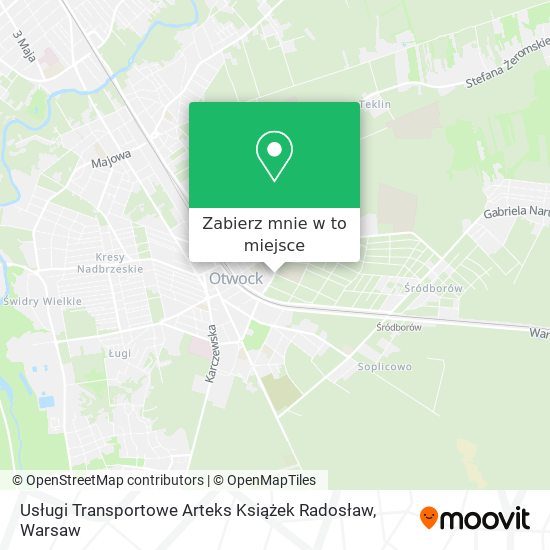 Mapa Usługi Transportowe Arteks Książek Radosław