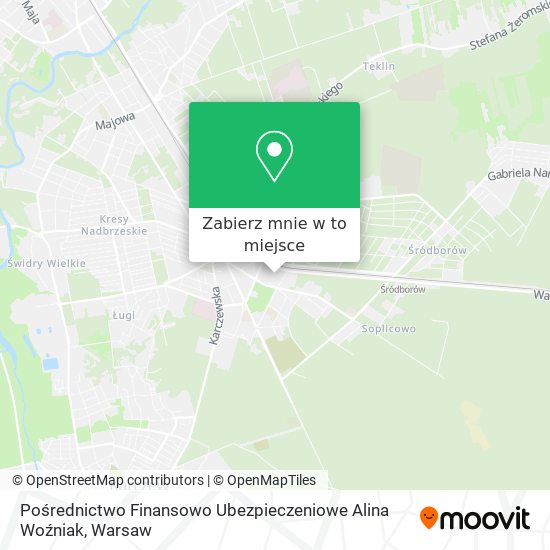 Mapa Pośrednictwo Finansowo Ubezpieczeniowe Alina Woźniak